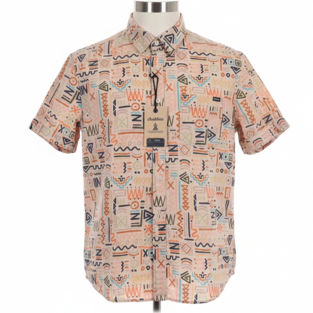 Chubbies The Disco Deserts Friday Shirt Mens Medium Geometric 90s Casual Surfer